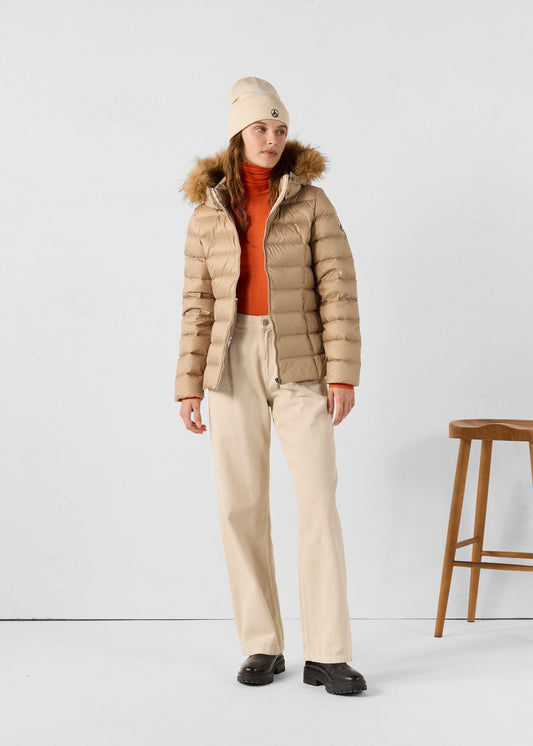Doudoune à capuche Grand Froid Beige Luxe