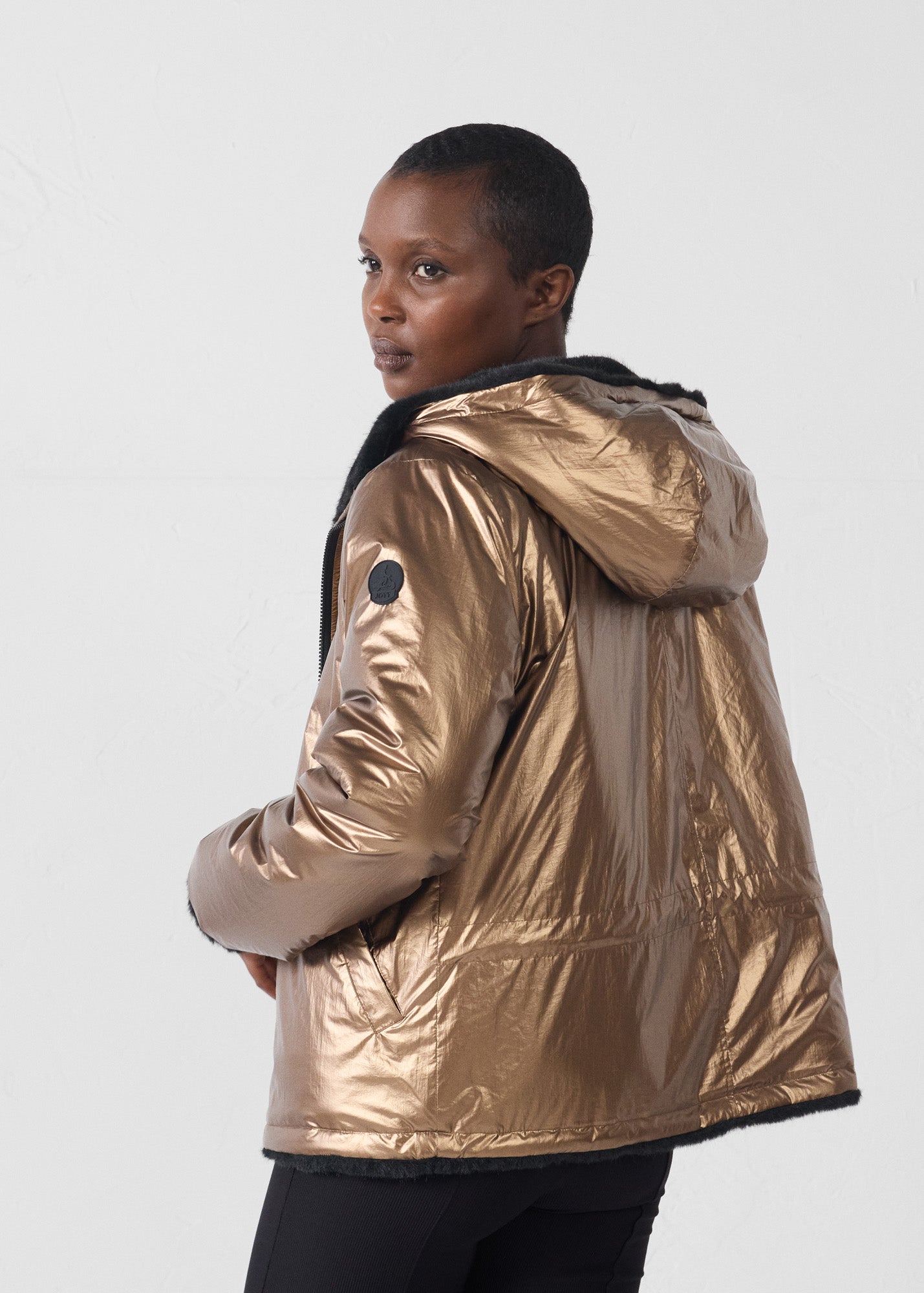 Doudoune fausse fourrure Noir Zora