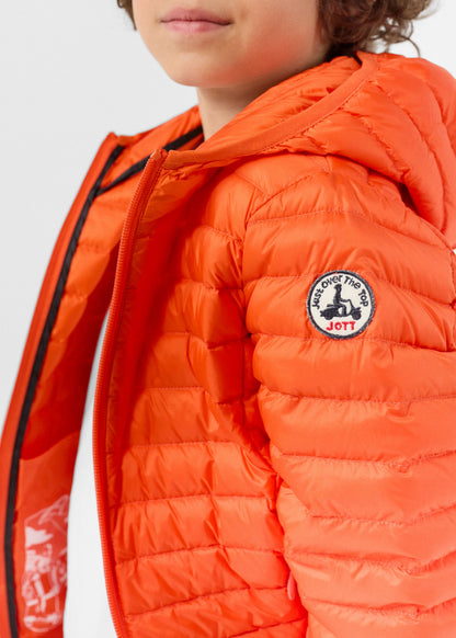Doudoune légère à capuche enfant Rouge feu Hugo