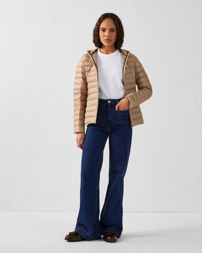 Doudoune légère à capuche Beige Cloe