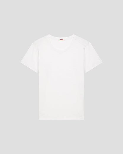 T-shirt col rond femme en coton Blanc Angela