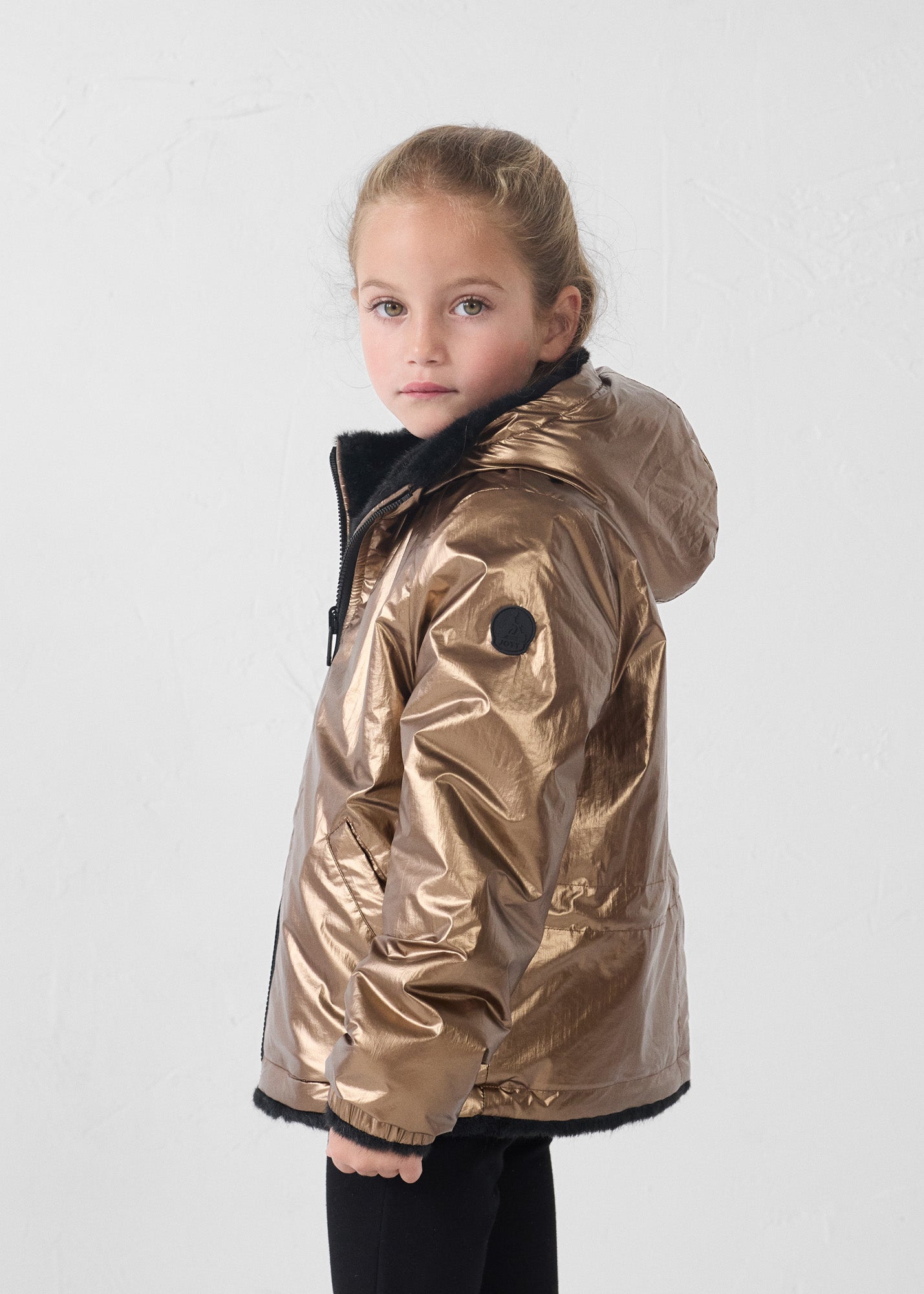 Doudoune réversible enfant fausse fourrure Noir Brana