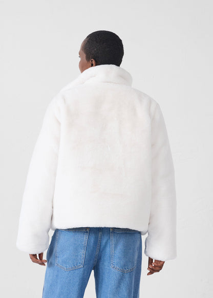 Doudoune fausse fourrure Blanc Olga