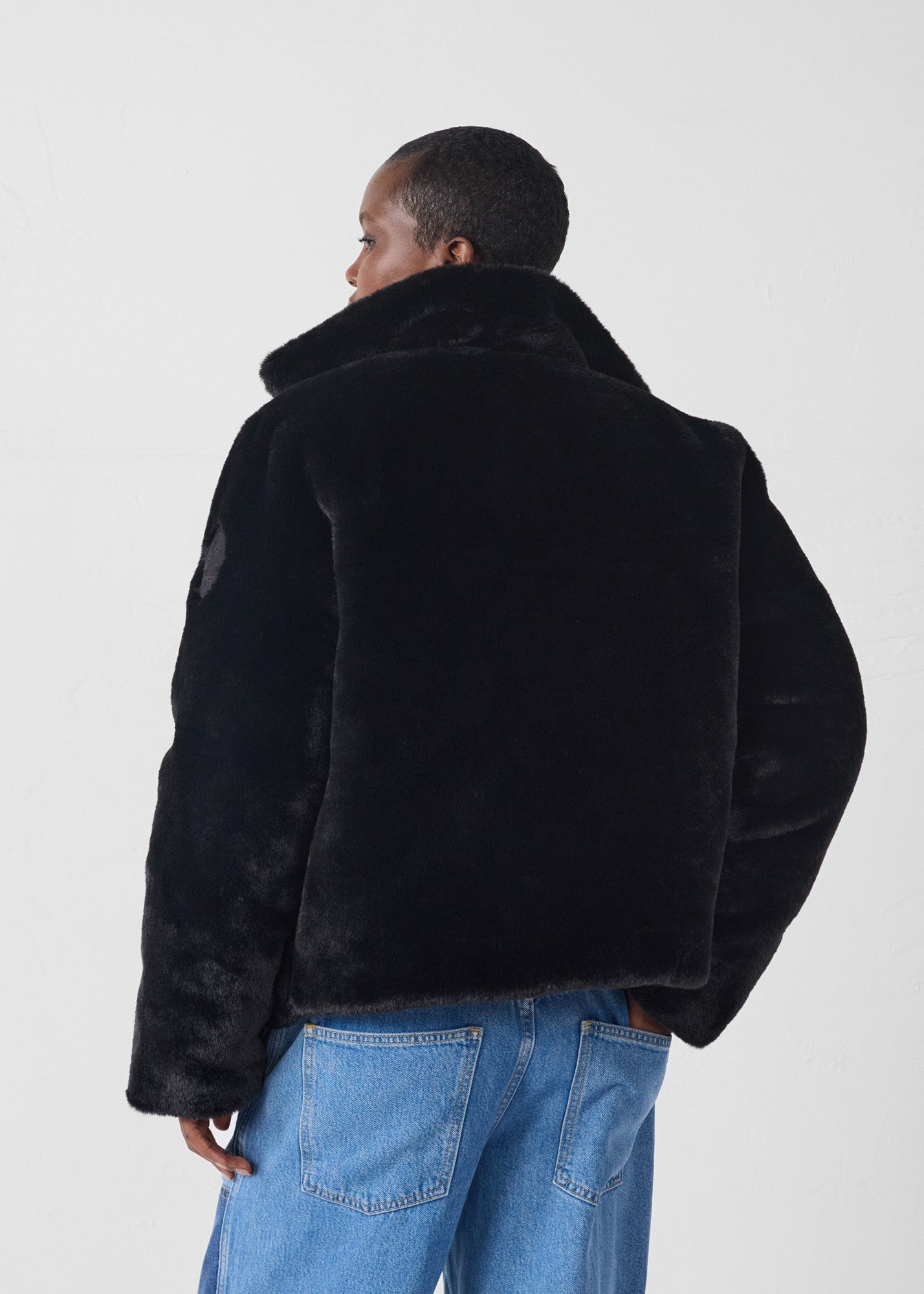 Doudoune fausse fourrure Noir Olga