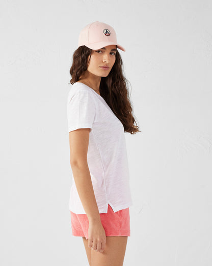 T-shirt col rond femme en coton Blanc Angela