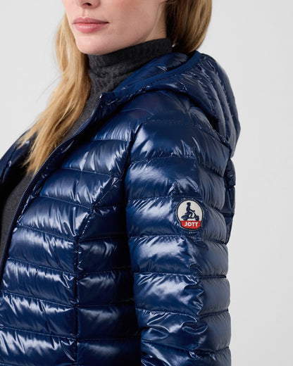 Doudoune légère à capuche Marine Cloe shiny