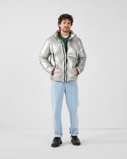 Doudoune métallique esprit 'Puffer' Argent Holly
