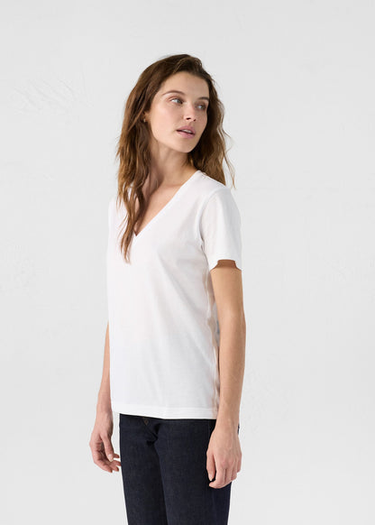 T-Shirt col V Blanc Sofy