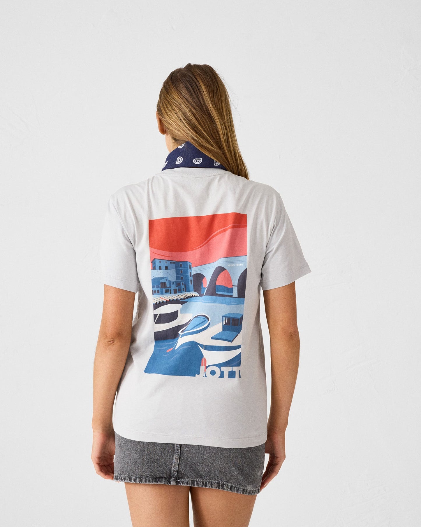 T-shirt col rond en coton Gris glace Espar