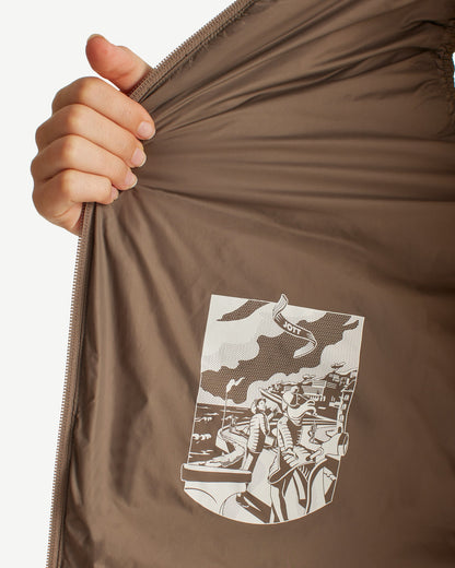 Doudoune longue sans manches Taupe Manon