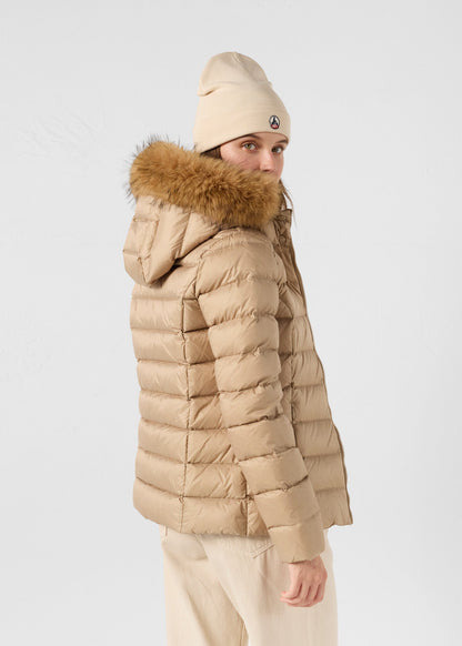 Doudoune à capuche Grand Froid Beige Luxe