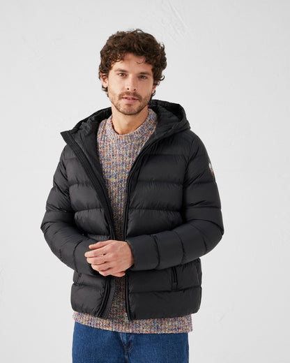Doudoune droite à capuche Noir John