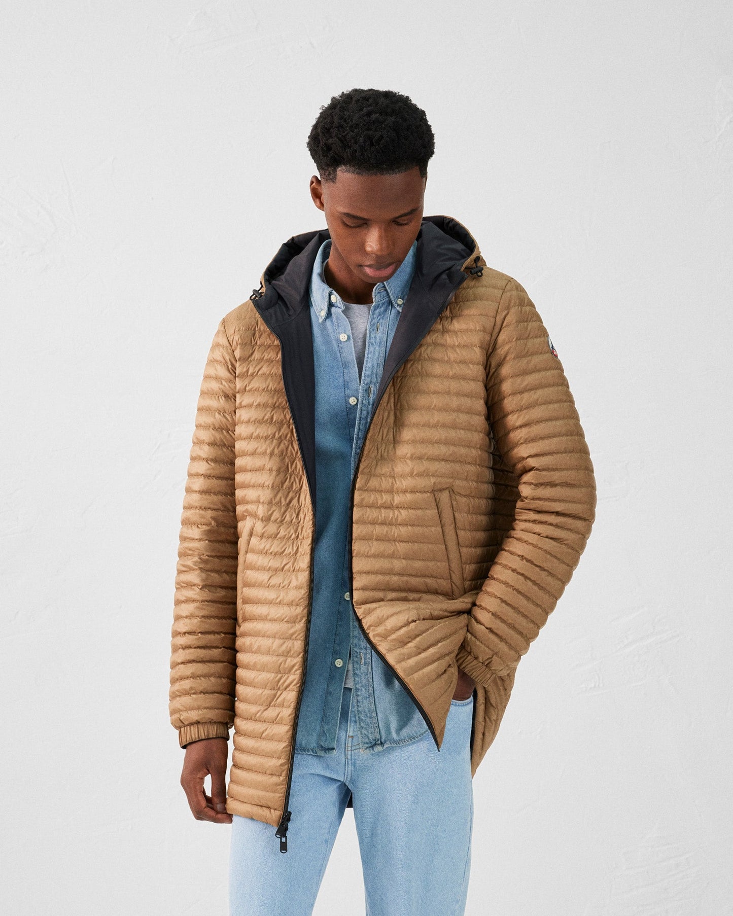 Doudoune longue ultralégère réversible Noir/Fauve Morrison