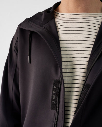 Veste 'oversize' bimatière Noir Ernest