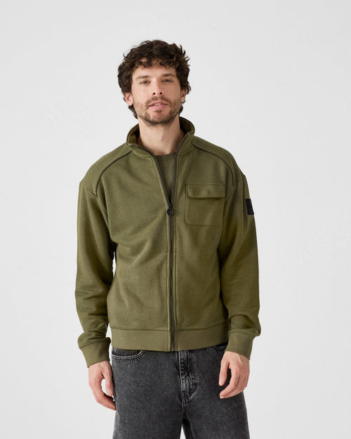 Veste col haut bimatière Army Roger