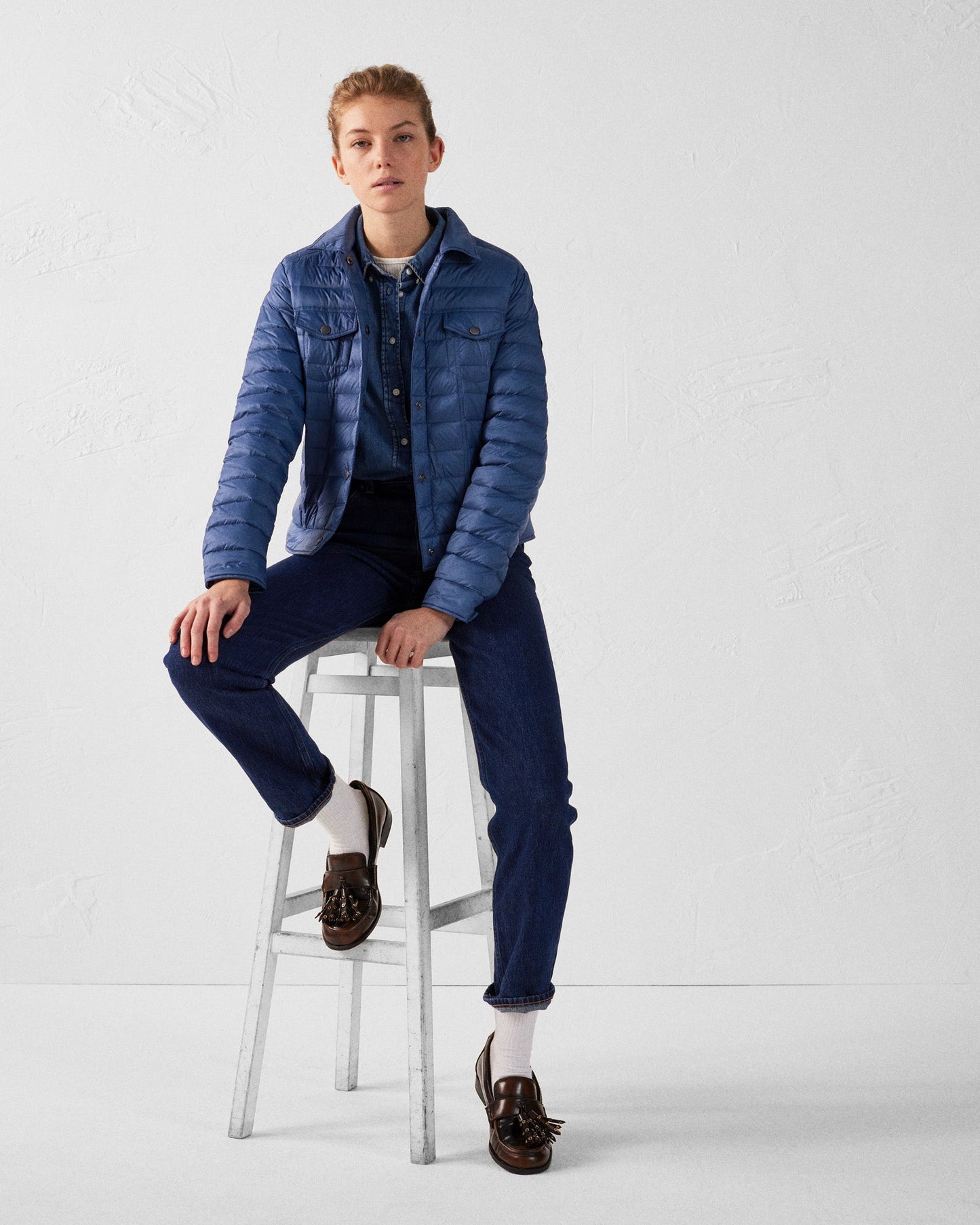 Doudoune courte esprit denim Bleu jeans Elise