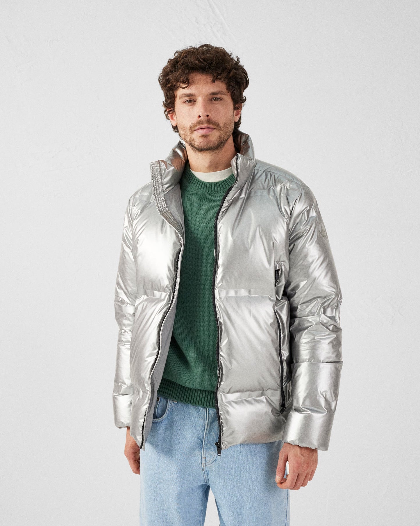 Doudoune métallique esprit 'Puffer' Argent Holly