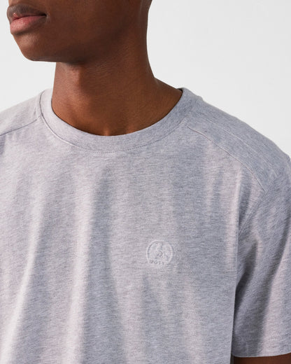 T-shirt col rond homme en coton Gris chiné Pedro