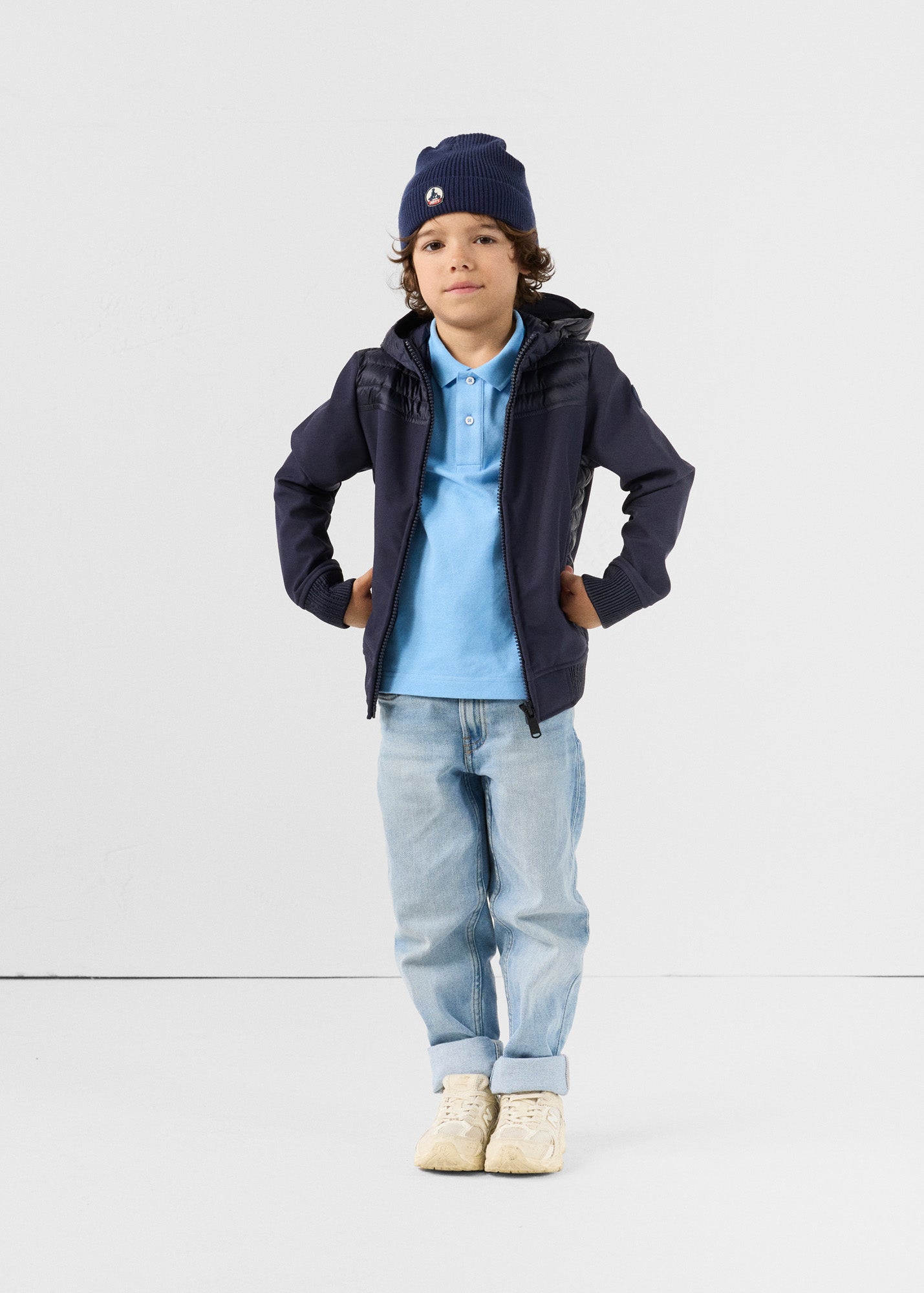 Doudoune enfant bi-matière softshell Marine Salto 2.0