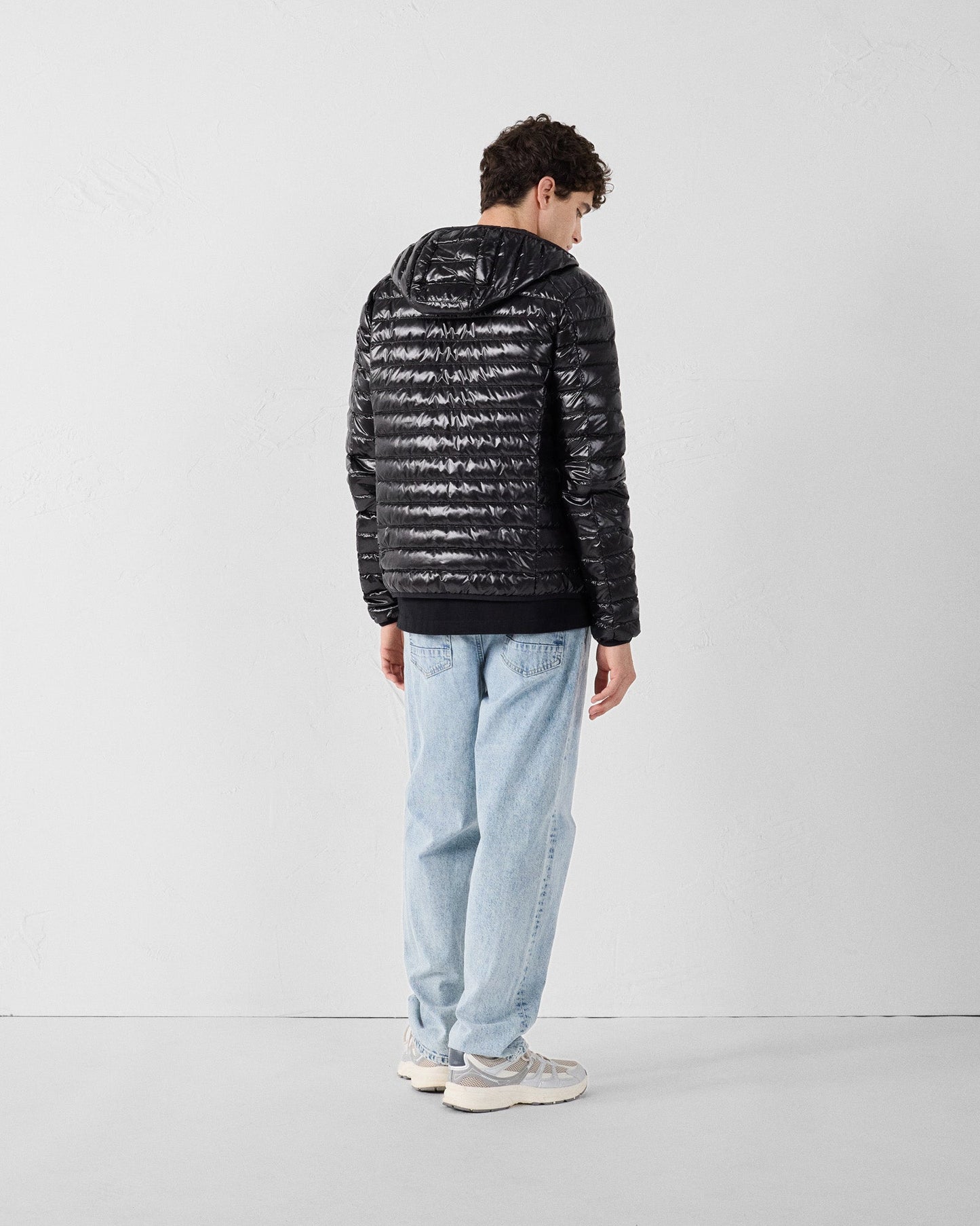 Doudoune légère à capuche Noir Nico shiny