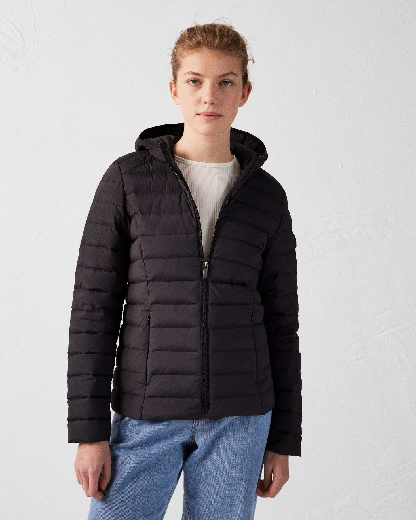 Doudoune à capuche stretch légère Noir Salma
