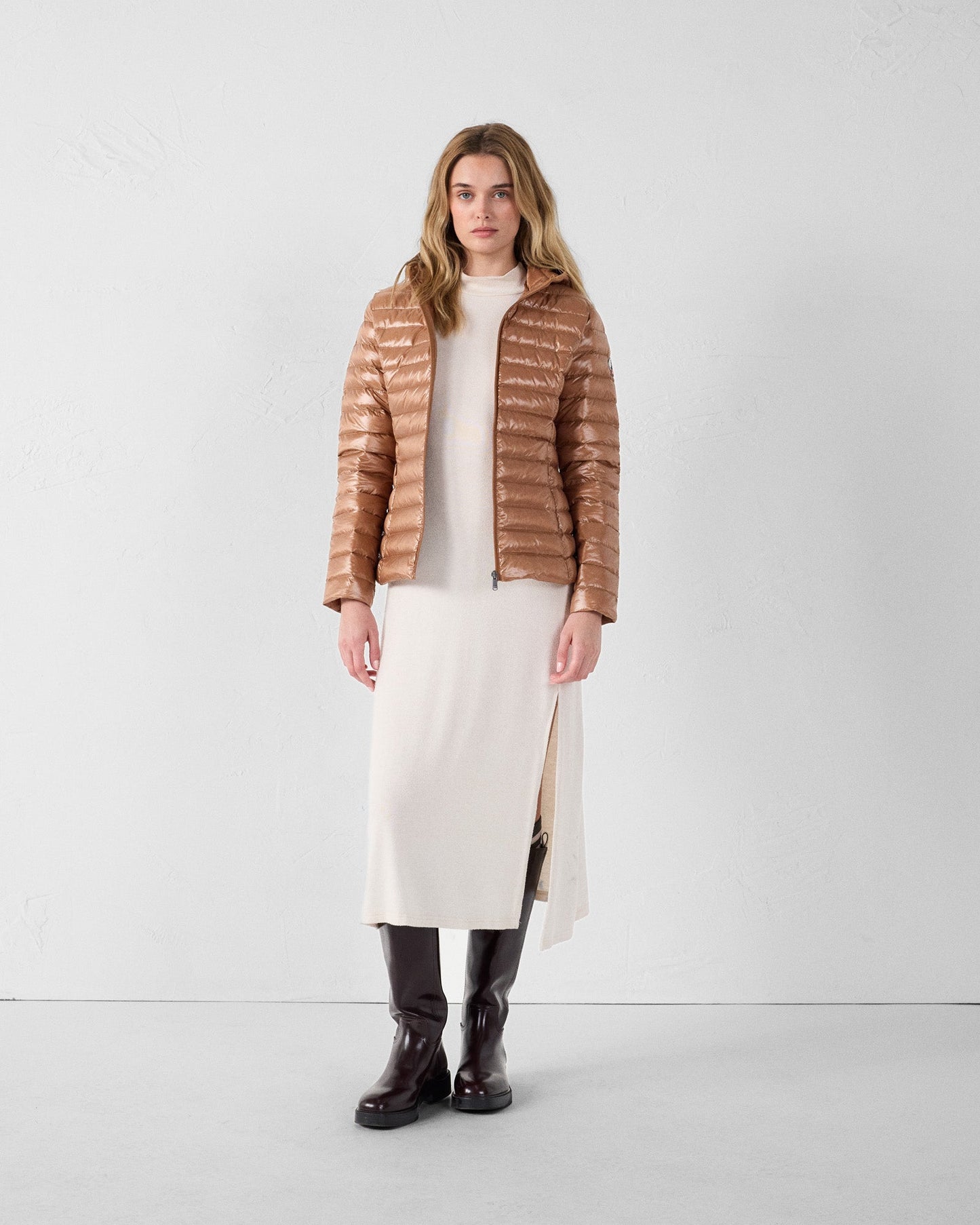 Doudoune légère à capuche Sucre roux Cloe shiny