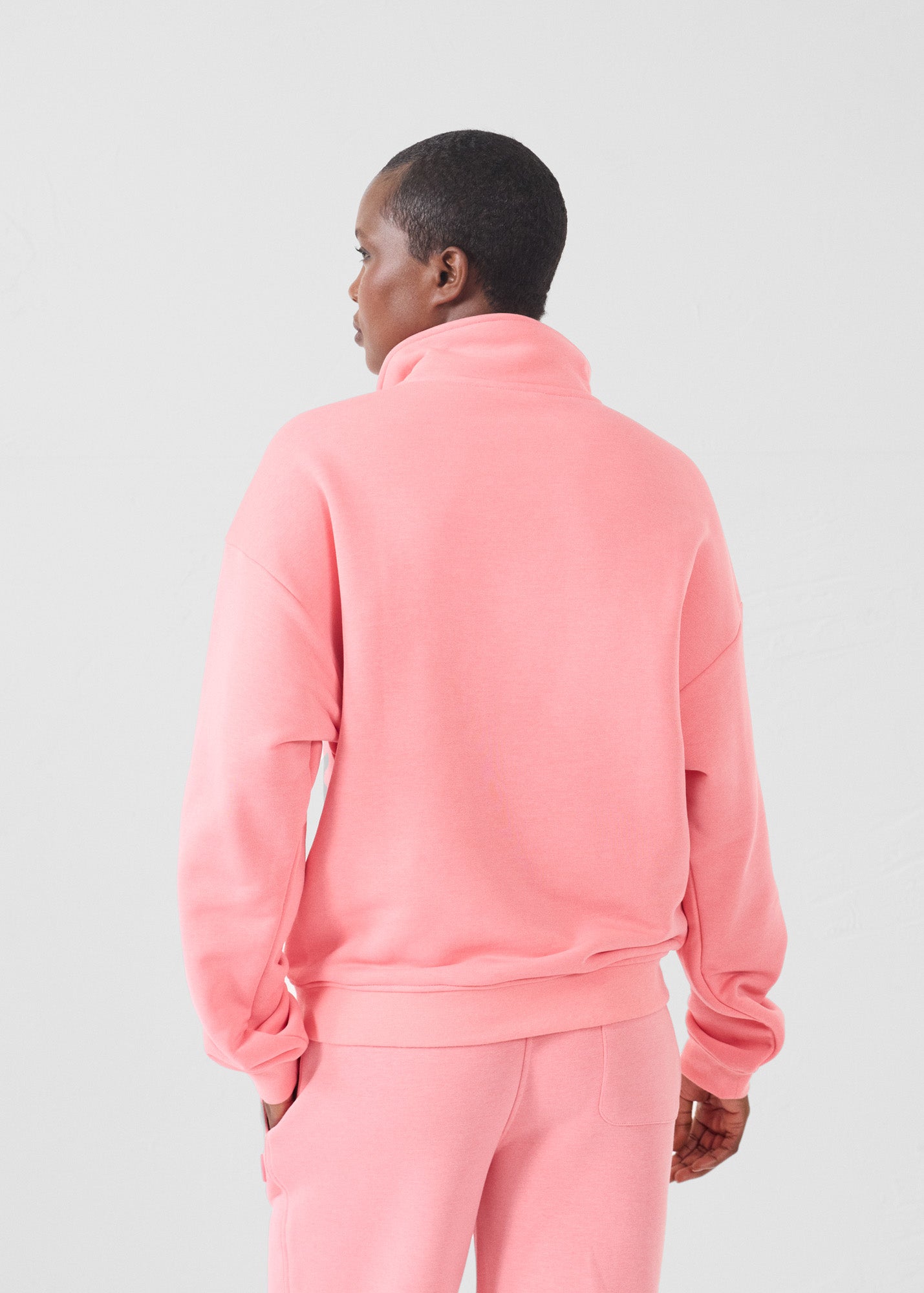 Sweatshirt demi-zippé Vibrant pink Line