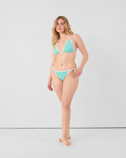 Haut de maillot de bain triangle Mono lagon Maddie monogram top