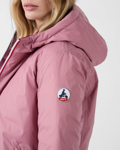 Doudoune réversible Rose antique/cerise noire Bergame