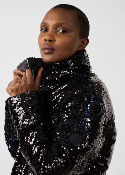 Veste à sequins Noir/marine Isadora