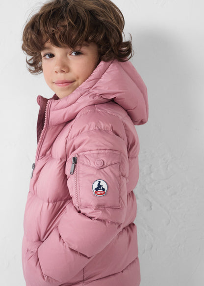 Doudoune enfant à capuche Grand Froid Rose antique Kazan