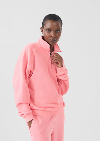 Sweatshirt demi-zippé Vibrant pink Line