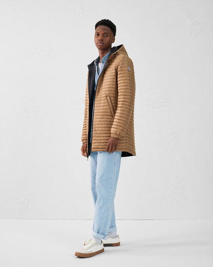 Doudoune longue ultralégère réversible Noir/Fauve Morrison