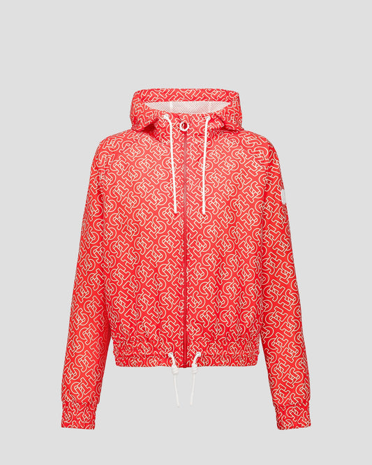 Blouson coupe-vent léger à capuche Mono rouge feu Alize monogram