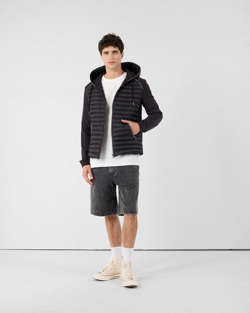 Doudoune bi-matière Noir Stride