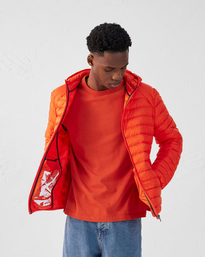 Doudoune légère à capuche Rouge feu Nico