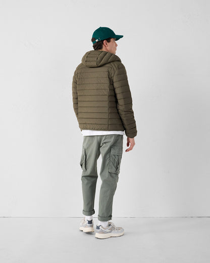 Doudoune légère stretch à capuche Army Frantz