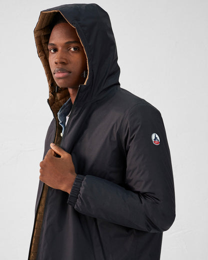 Doudoune longue ultralégère réversible Noir/Fauve Morrison