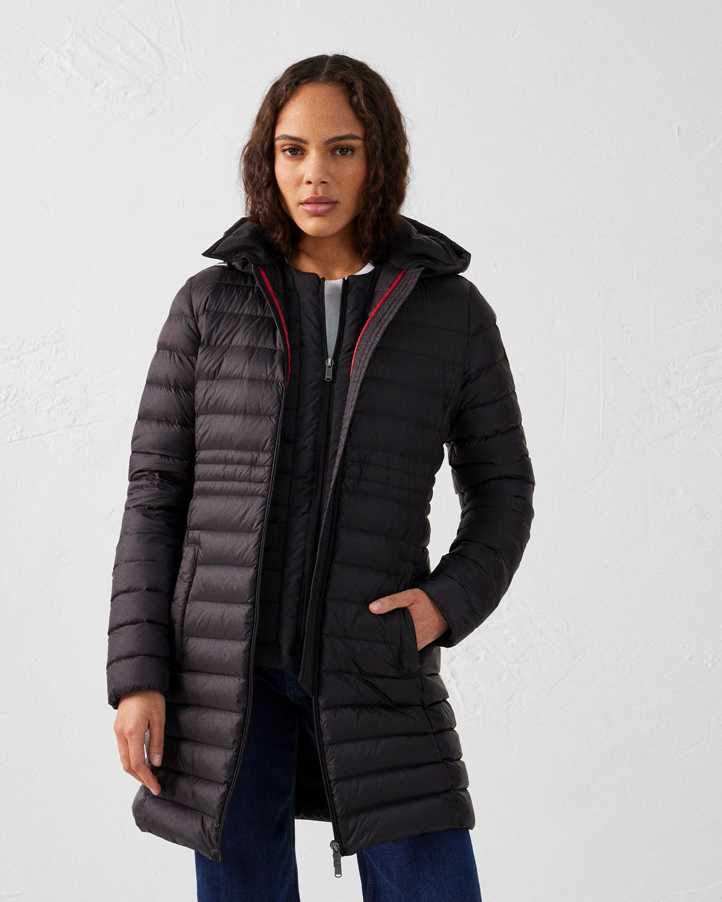 Doudoune longue à capuche Noir Vero 2.0