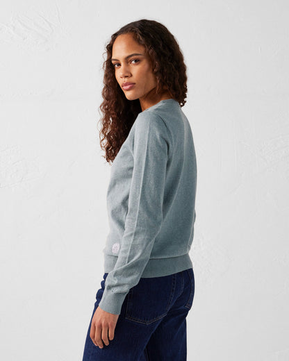 Pull en maille col rond Vert minéral Heloise