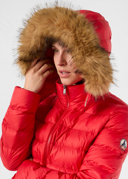 Doudoune à capuche Grand Froid Rouge carmin Luxe
