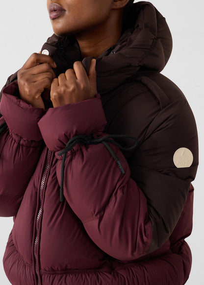 Doudoune Grand Froid esprit puffer Cerise noir/Café noir Nami Colorblock