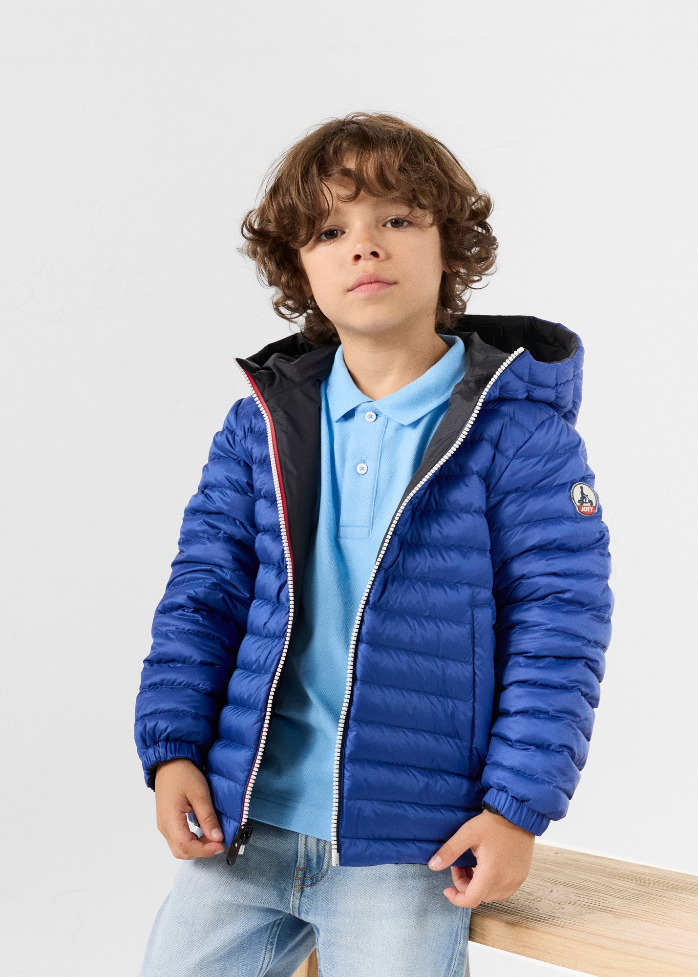 Doudoune enfant réversible Noir/bleu cobalt Sauda