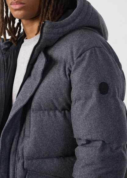 Doudoune mi-longue Gris chiné foncé Scotty