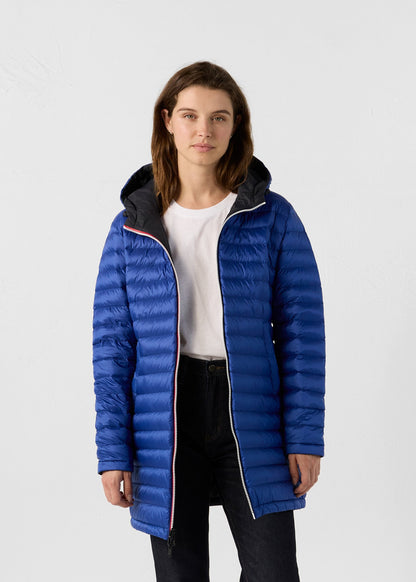 Doudoune longue réversible Noir/bleu cobalt Verone