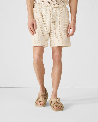 Short en maille de coton Naturel Vittorio