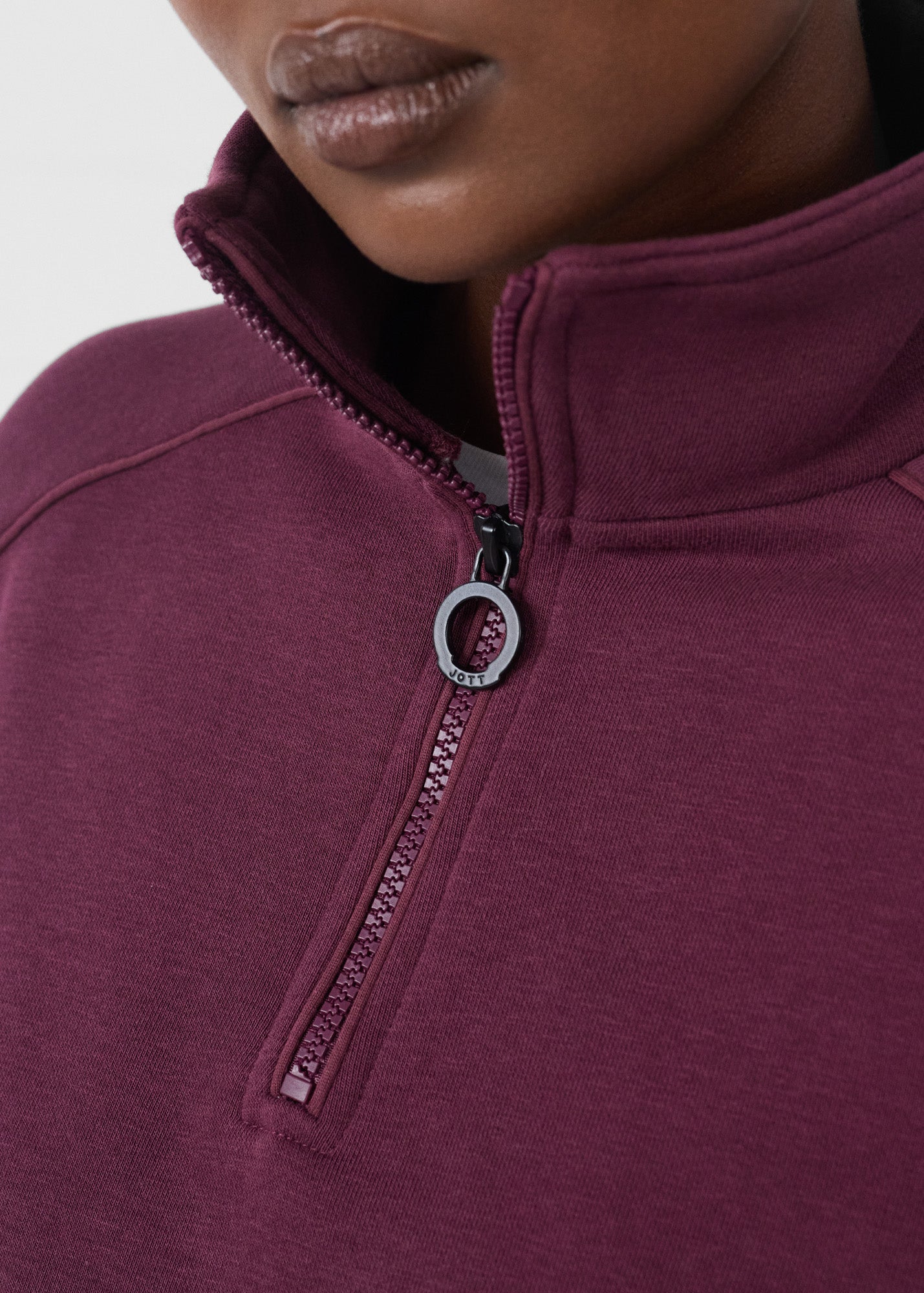 Sweatshirt demi-zippé Cerise noire Line