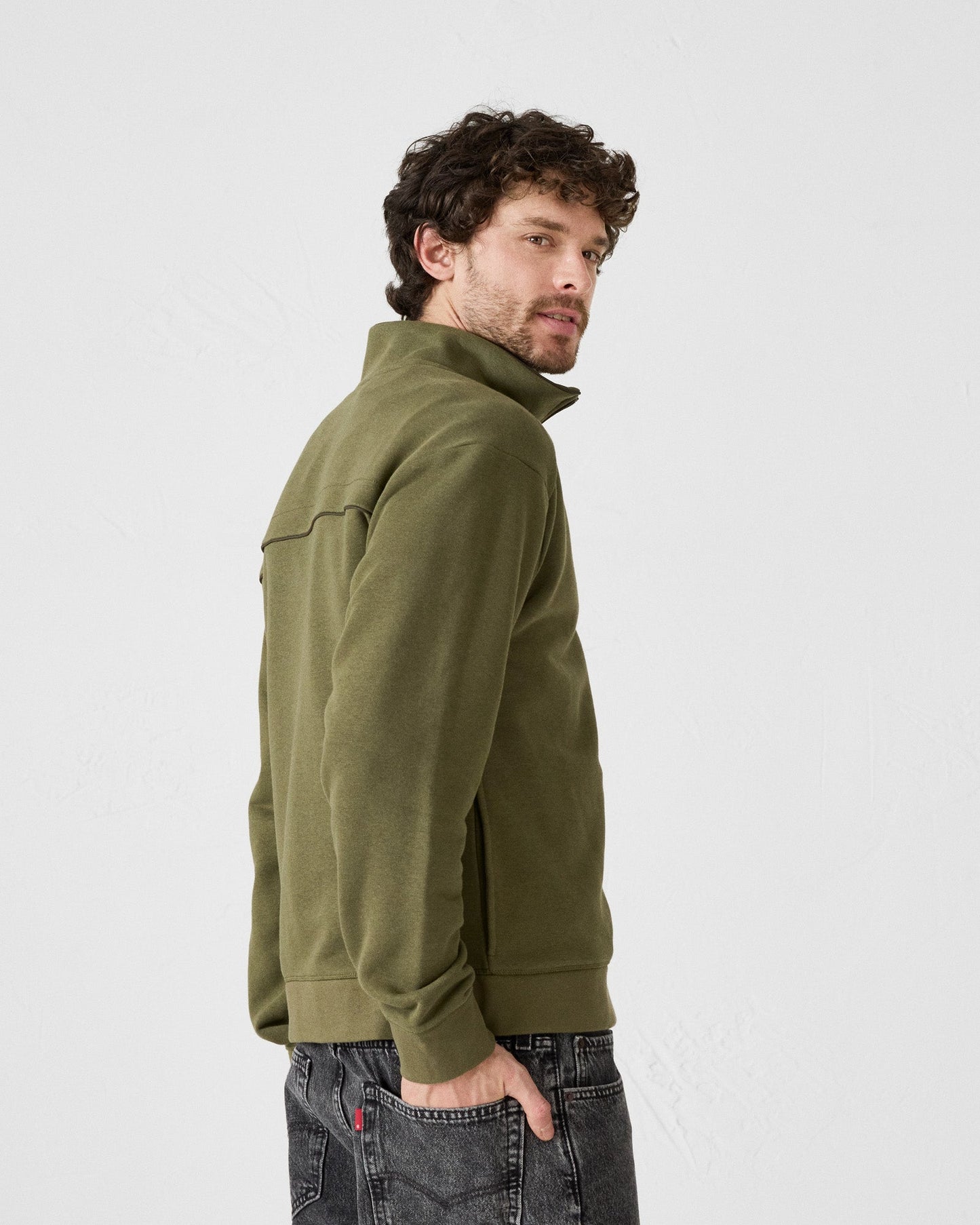 Veste col haut bimatière Army Roger