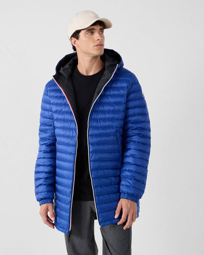 Doudoune longue réversible Noir/bleu cobalt Assen