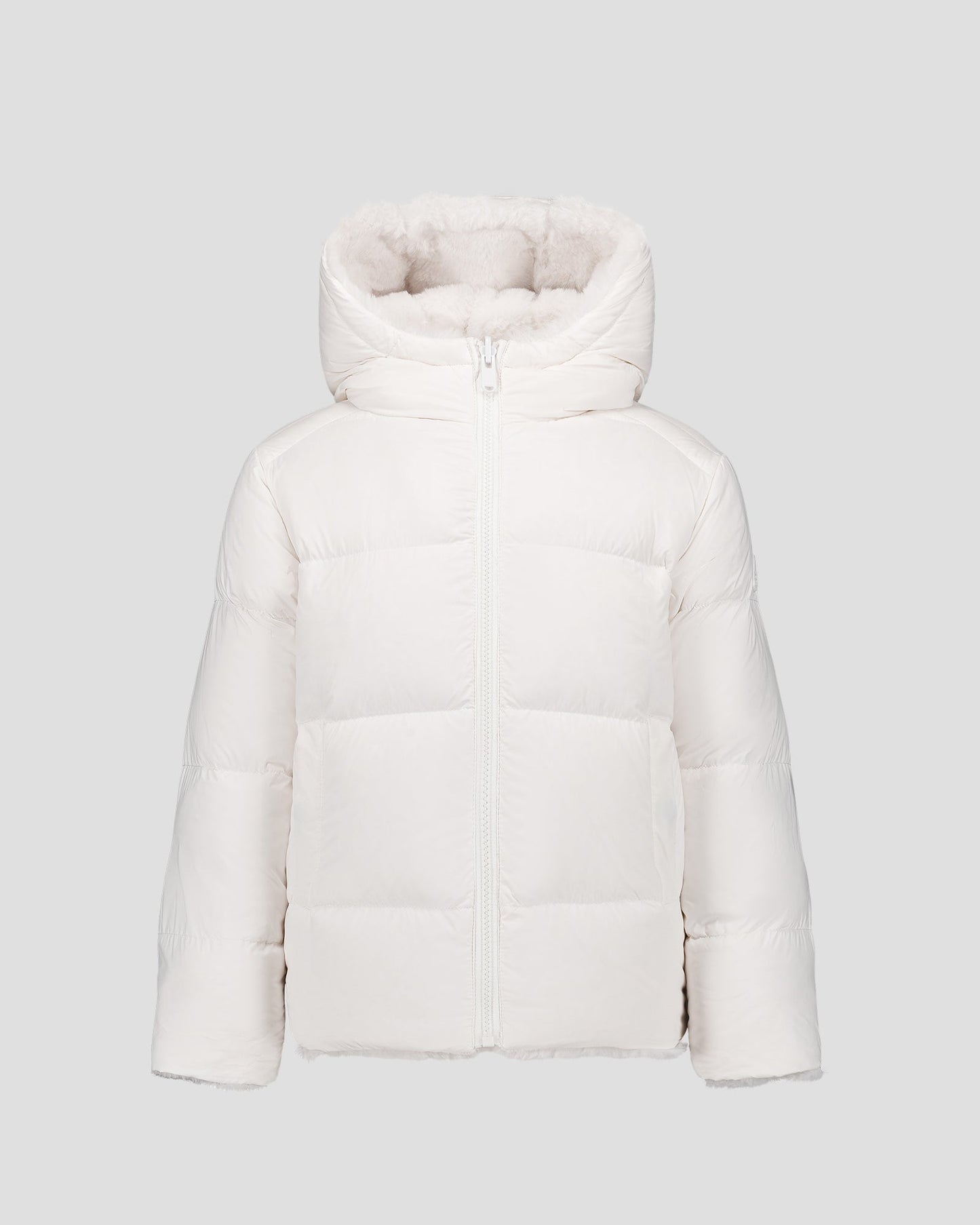 Doudoune enfant en fausse fourrure à capuche Blanc Agathe